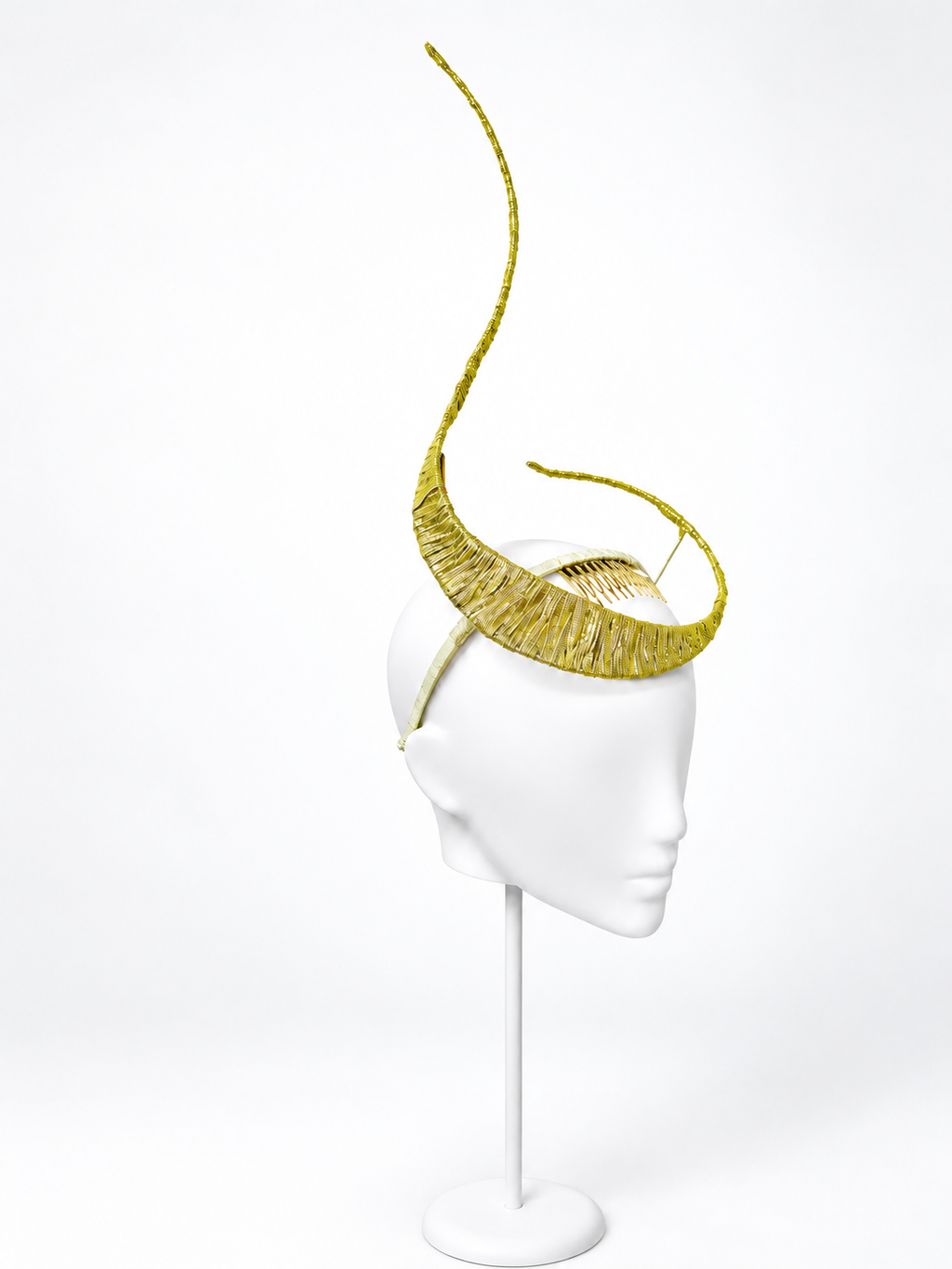 Polaris — Metallic Gold Sculptural Mast Fascinator