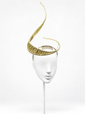 Polaris — Metallic Gold Sculptural Mast Fascinator
