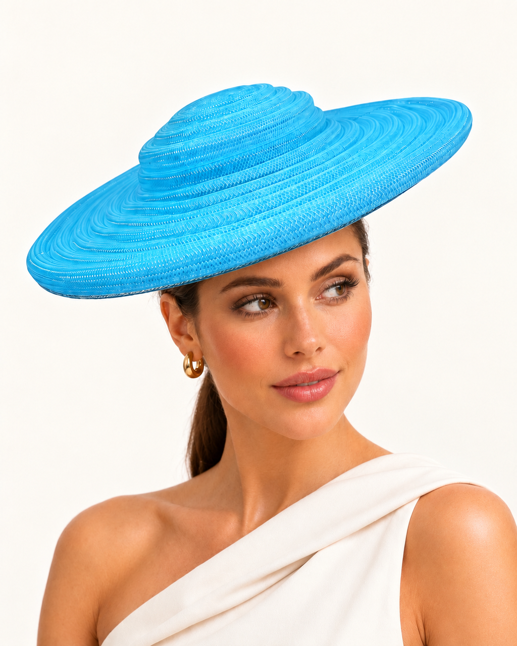 Cerchi di Luce Ionian aqua saucer fascinator by Rachel Sañado, view 3