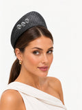 Rialto black crown with Murano glass beads by Rachel Sañado, view 3