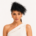 Frange di Luce black textured pillbox hat by Rachel Sañado, view 1