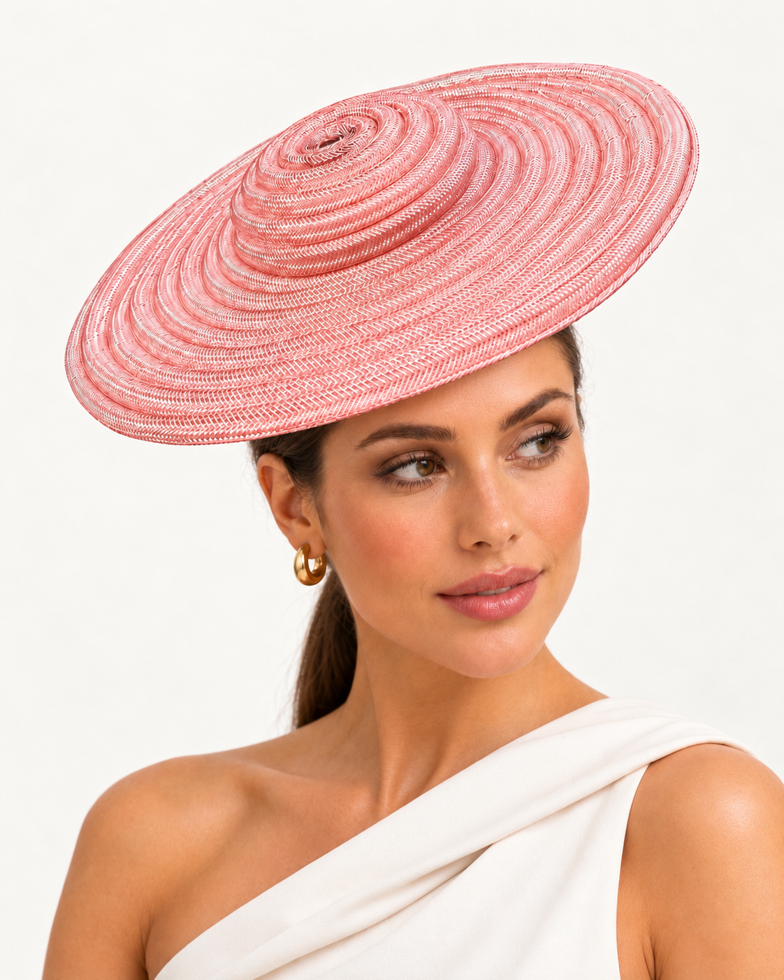 Cerchi di Luce Negresco blush saucer fascinator by Rachel Sañado, view 3