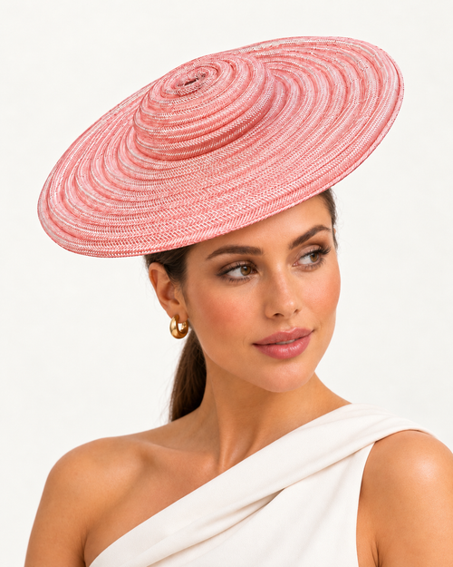 Cerchi di Luce Negresco blush saucer fascinator by Rachel Sañado, view 3