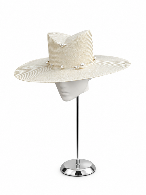 Bianco di Navagio — Pearl Wide-Brim Hat