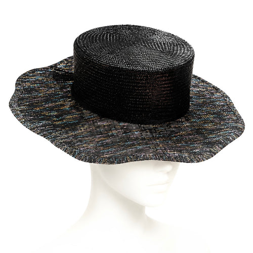 Feux sur la Côte black shimmer boater hat