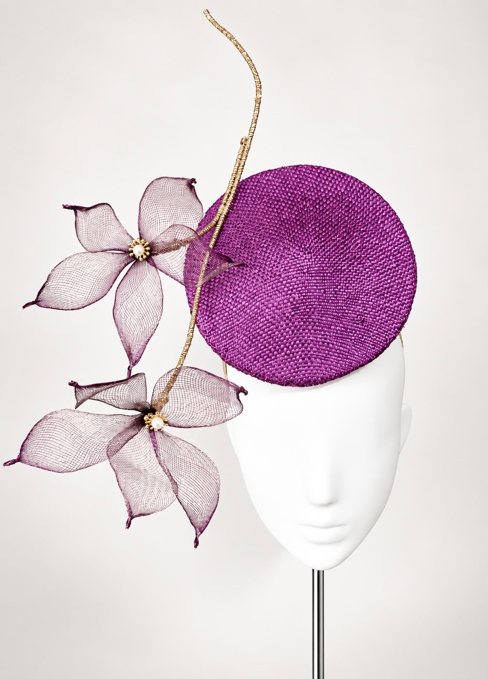Le Jardin d’Avril — magenta floral disc, front view