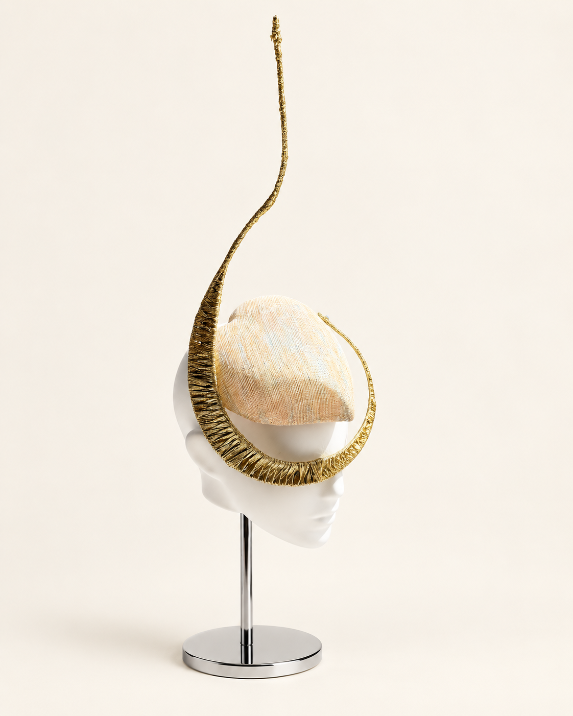 Polaris — The First Postcard, iridescent heart and gold mast headpiece