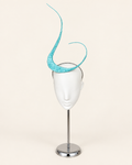Polaris sculptural mast headpiece in aqua, front view