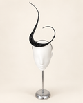 Polaris sculptural mast headpiece in Black, front view