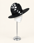 Riflessi di Positano Nero black Parisisal wide-brim hat with mirror embellishments