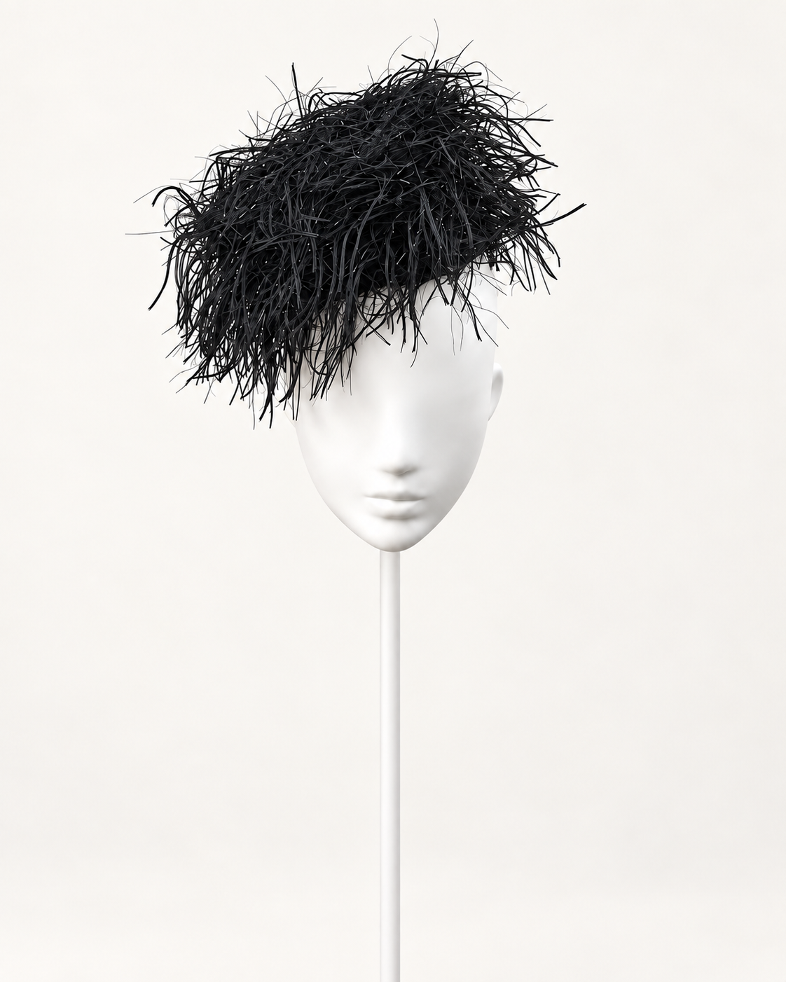 Frange di Luce — Black on a white mannequin and stand, view 2