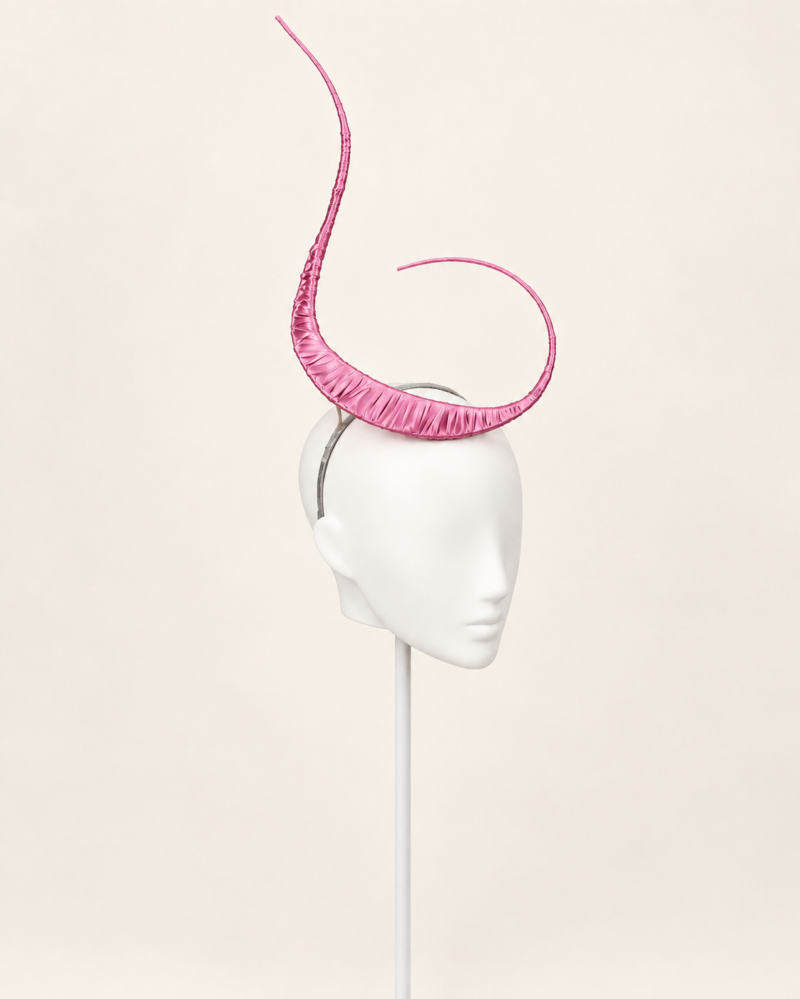 Polaris sculptural mast headpiece in Pink, three-quarter view