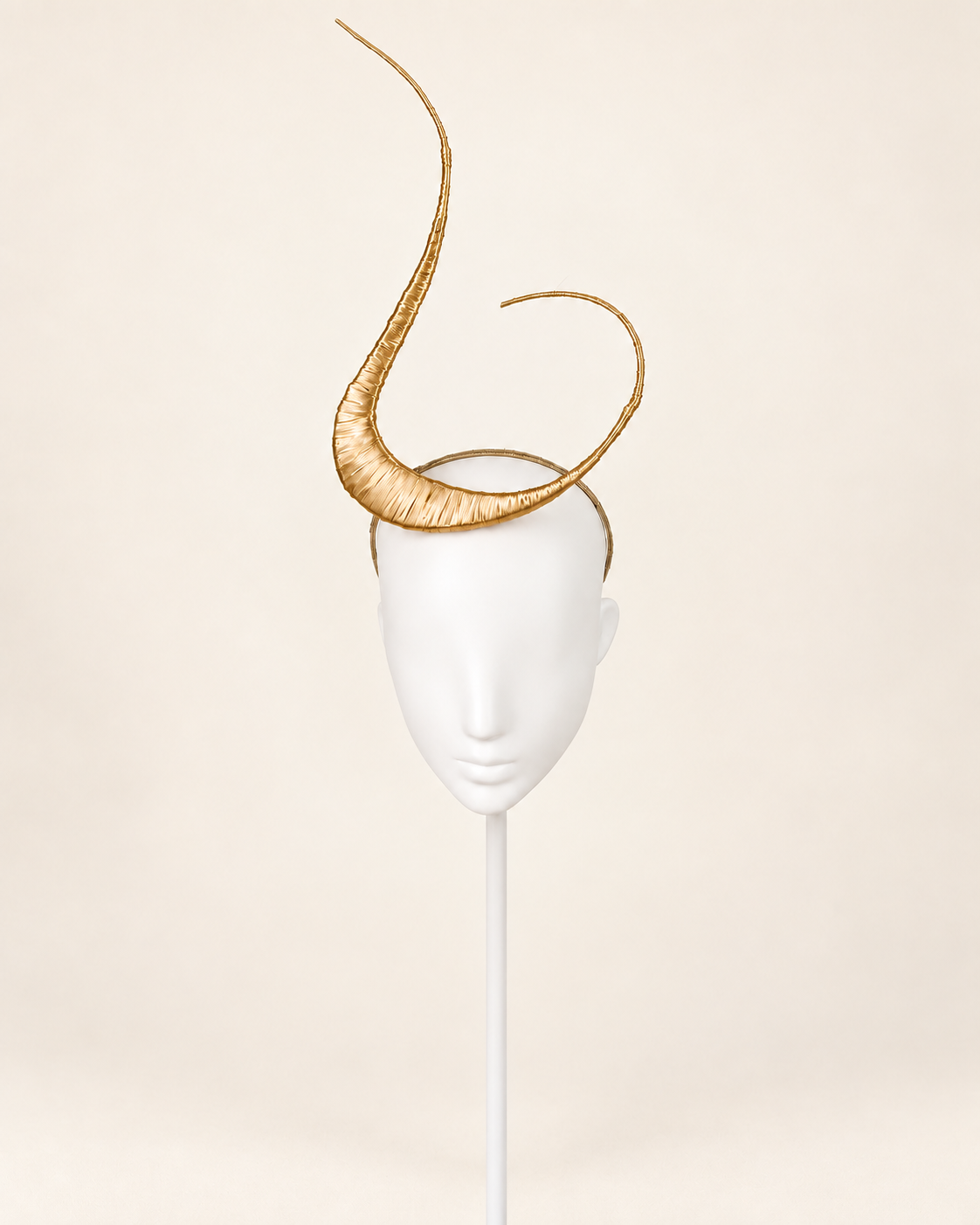 Polaris sculptural mast headpiece in Metallic Gold, front view