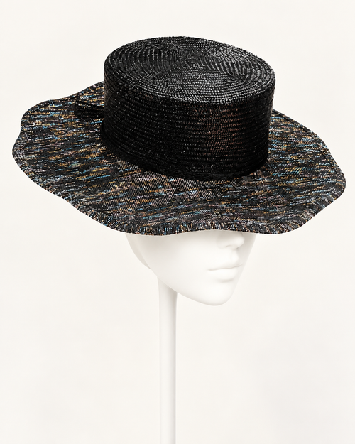 Feux sur la Côte black shimmer boater hat
